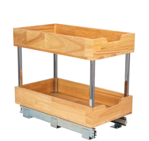 lot 44 image: Hampton Bay - 11.5 in. 2-Tier Pull-Out Wood Cabinet Organizer