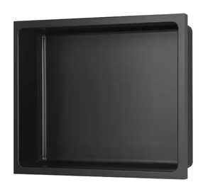lot 46 image: 14 in. W x 12 in. H x 4 in. D 18-Gauge Stainless Steel Bathroom Shower Wall Niche in Matte Black