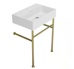 lot 52 image: 24 in. x 16.5 in. Freestanding Ceramic Rectangular Bathroom Console Sink