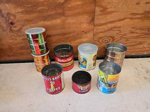 lot 30 image: Vintage Coffee Can Collection including Hills Bros and Butter-Nut Tins