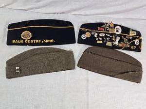 lot 54 image: Sauk Centre American Legion Caps and Pins as Well as Other Caps