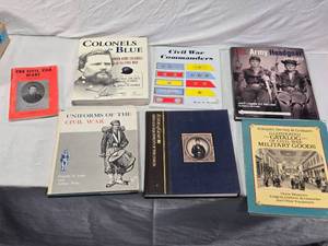 lot 62 image: Lot of Civil War History Books including Colonels in Blue and U.S. Army Headgear