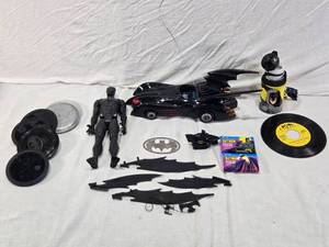 lot 80 image: Batman Collectibles Lot Including Batmobile, Action Figure, and Accessories