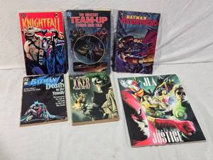 lot 82 image: DC Comics Graphic Novel Collection including Batman Knightfall, A Death in the Family, and JLA Liberty and Justice