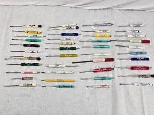 lot 136 image: Advertising Screwdrivers and Tools featuring brands like Eaton, Cincinnati Milacron, and Ford