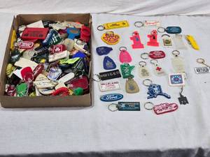 lot 157 image: Large Lot of a Variety of Advertising Keychains Including Ford and American Red Cross