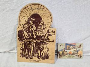 lot 175 image: The Covered Wagon Restaurant Menu and Postcard Set it was a Unique Cafe in Minneapolis