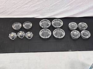 lot 179 image: 3 Glass Salt Dips and Furniture Slides