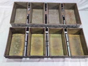 lot 244 image: Vintage Industrial Bread Loaf Pans with Rack