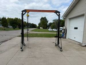 Titan Attachments Telescoping Portable Gantry Crane with Neiko 1 Ton Chain Hoist