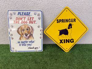 lot 44 image: Dog Theme Metal Signs