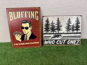 lot 50 image: Metal Novelty Signs
