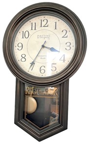 lot 26 image: Firstime & Co. Regulator Wall Clock with Pendulum