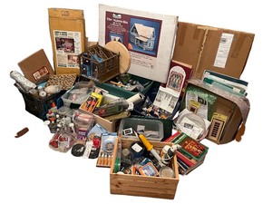 lot 43 image: Large Collection of Dollhouse Kits, Miniatures, and Accessories