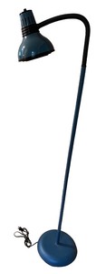 lot 66 image: Blue Adjustable Floor Lamp with Gooseneck Arm