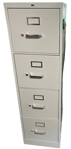 lot 74 image: 4-Drawer Vertical Metal File Cabinet