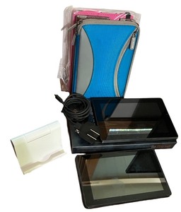 lot 75 image: Lot of 2 Amazon Kindle Tablets with Cases and Accessories