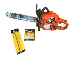 lot 16 image: Husqvarna 445 Chainsaw with Oregon Chainsaw File and 18 inch Chain Set