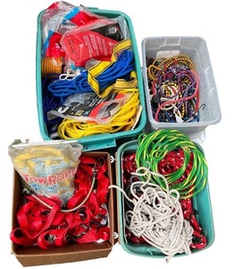 lot 175 image: Collection of Ropes, Tow Straps, Bungee Cords and Tie Downs