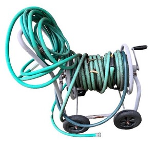 lot 180 image: Portable Garden Hose Reel Cart with Hose
