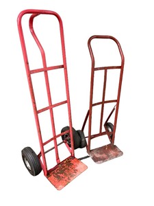 lot 182 image: Set of 2 Red Heavy Duty Steel Moving Dollies