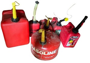 lot 186 image: Collection of Plastic and Metal Gas Cans