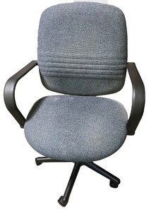 lot 236 image: Gray Fabric Swivel Office Chair with Armrests