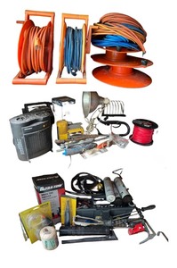 lot 241 image: Assorted Workshop Tools and Electrical Cables Collection