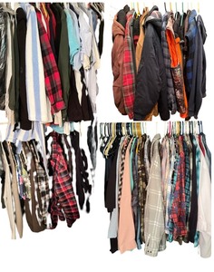 lot 251 image: Womens and Mens Clothing Collection Including Jackets, Shirts, and Sweaters