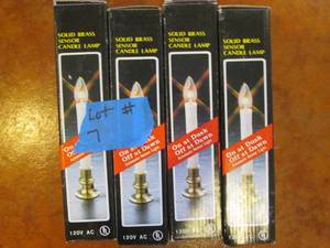 lot 7 image: 4pc Solid Brass Sensor Candle Lamps...