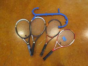 lot 23 image: 4-Wilson tennis racquets and large ...