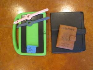 lot 25 image: Leather passport cover, tablet cove...