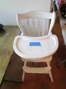 lot 83 image: Vintage painted hardwood baby high ...