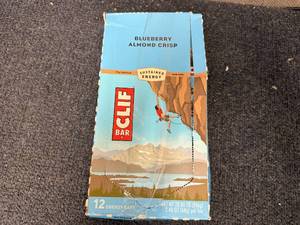lot 180 image: 12 Blueberry Almond Crisp Clif Bars