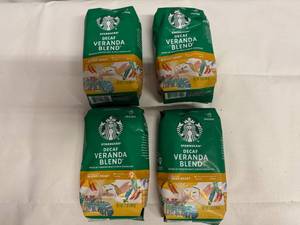 lot 9 image: 4x 12oz Starbucks Decaf Veranda Blend