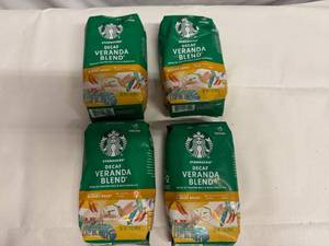 4x 12oz Starbucks Decaf Veranda Blend