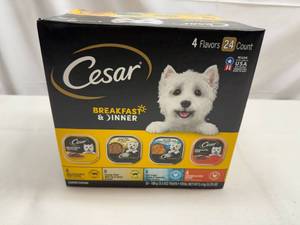 lot 54 image: 24x 3.5oz Trays Cesar Breakfast & Dinner