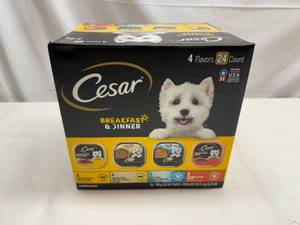 lot 55 image: 24x 3.5oz Trays Cesar Breakfast & Dinner