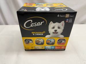 lot 56 image: 24x 3.5oz Trays Cesar Breakfast & Dinner