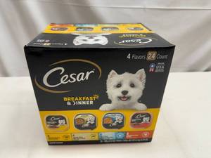 lot 57 image: 24x 3.5oz Trays Cesar Breakfast & Dinner