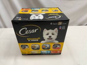 lot 58 image: 24x 3.5oz Trays Cesar Breakfast & Dinner