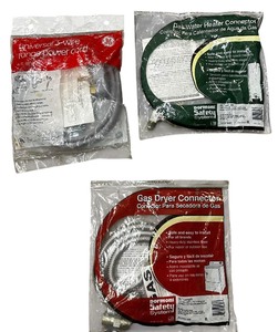 lot 086 image: Universal 3-Wire Range Power Cord  Gas Water Heater Connector  Gas Dryer Connector Bundle (3)