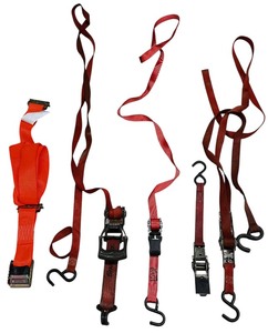 lot 096 image: Ratchets Tie-Down Bundle - OrangeBlack