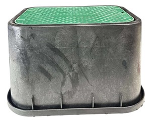 lot 123 image: rectangular valve box with an overlapping cover