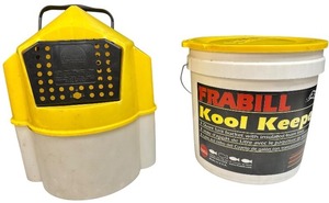 lot 078 image: Frabill Flow-Troll Minnow Bucket  Frabill Kool Keep Bait Bucket Bundle