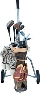 lot 198 image: Antique Golf Bag and Clubs