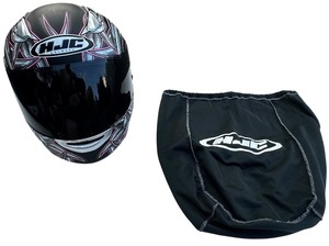 lot 196 image: HJC CL-SP Barbwire Full Face Helmet and its carrying bag
