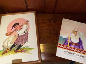 lot 53 image: Original Paintings Set The Gremlins of Golf by R.H. Perrizo with Book Legend of the Links