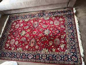 lot 122 image: Persian Style Area Rug 75x48 Inches with Floral Motif