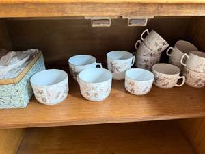 lot 370 image: Set of  Carlsbad Austria Porcelain Teacups with Floral Pattern
